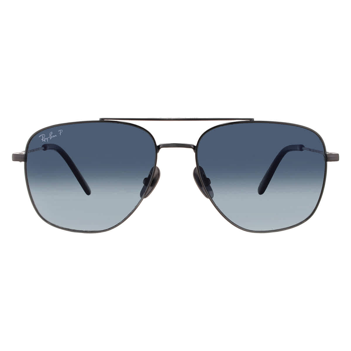 Ray-Ban Unisex Sunglass William Titanium -  Frame color: Gunmetal, Lens color: Blue Gradient Polarized