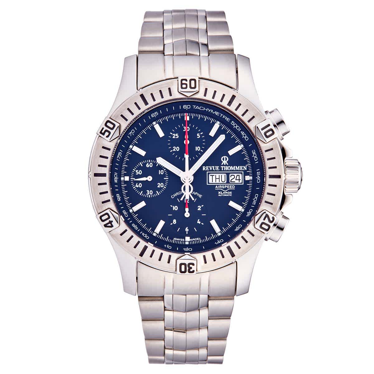Revue Thommen Air speed Chronograph Automatic Blue Dial Mens Watch 160716126 1080$