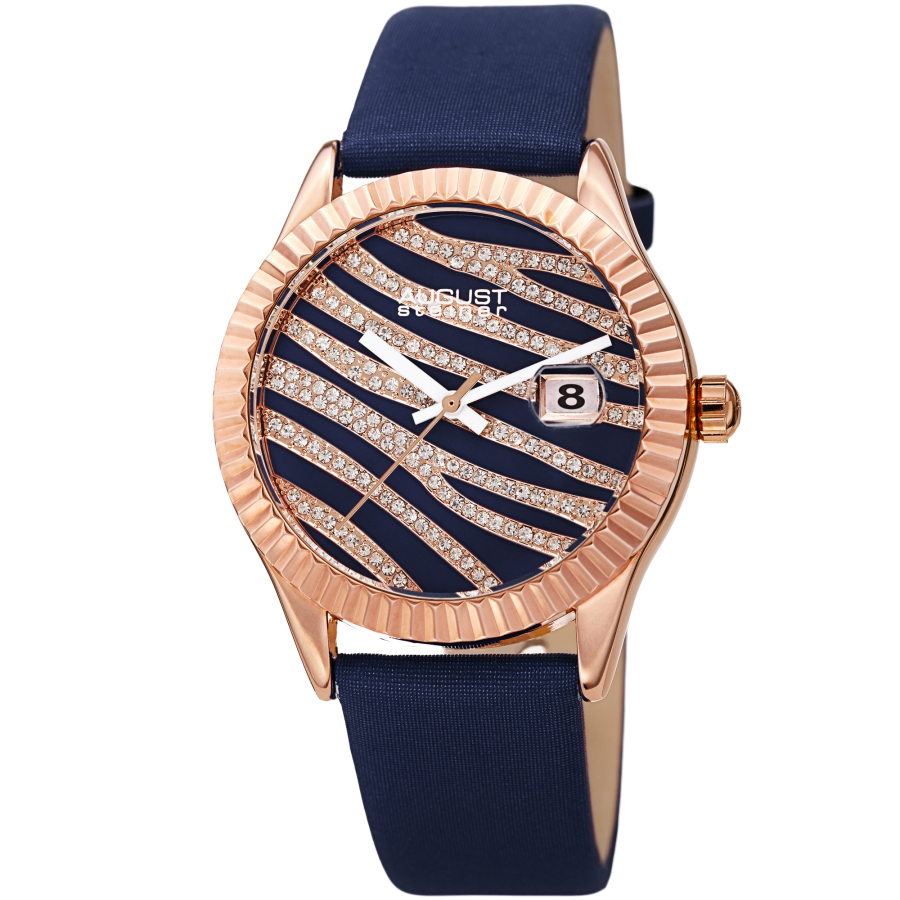 August Steiner Blue and Rose Gold Dial Ladies Watch AS8275BU