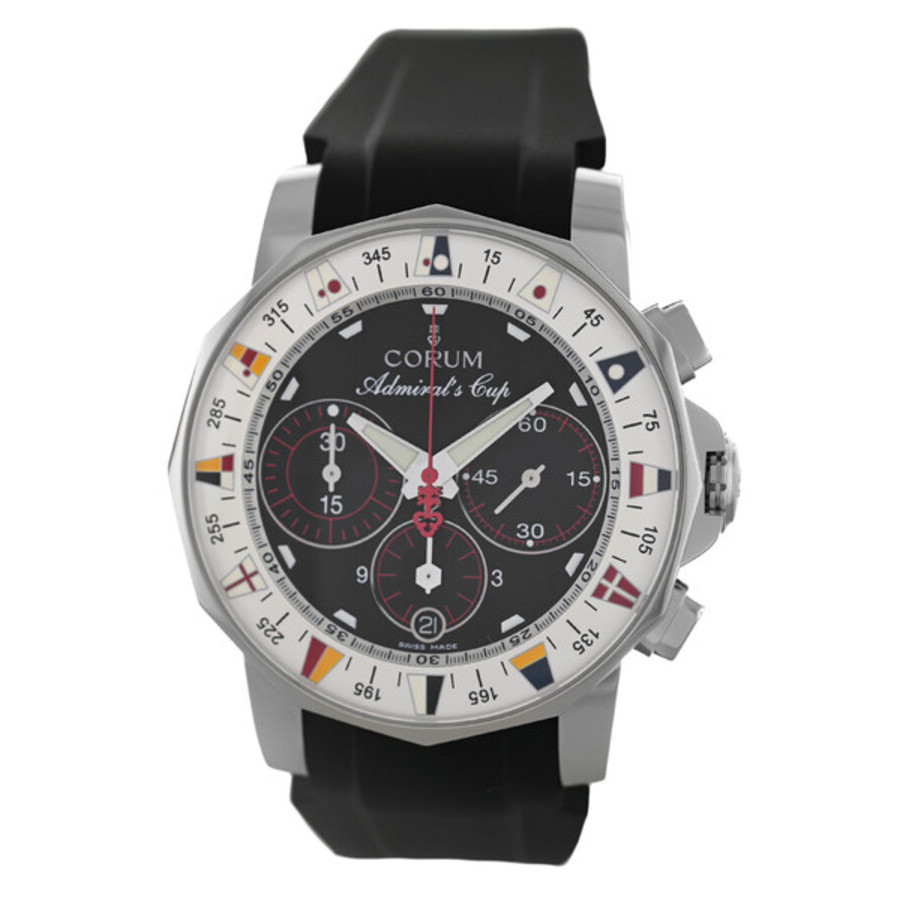 Pre-owned Corum Admiral'S Cup Chronograph Black Dial Mens Watch 985.742.20
