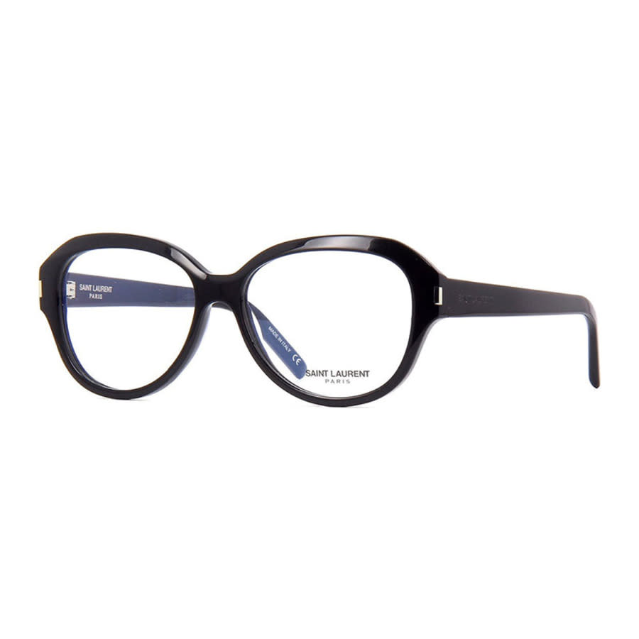 Saint Laurent Ladies Black Oval Eyeglass Frames SL411 001