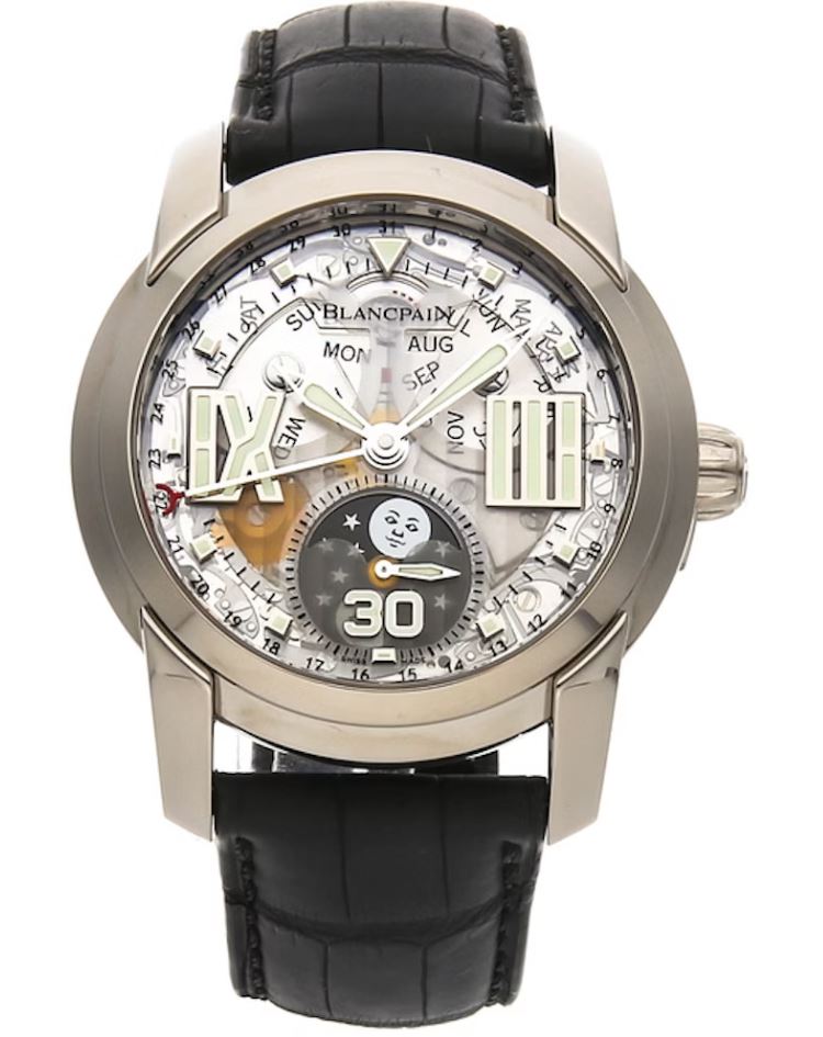Pre-owned Blancpain L-Evolution Moonphase 8 Days Sapphire Dial Mens Watch 8866-1500-53B