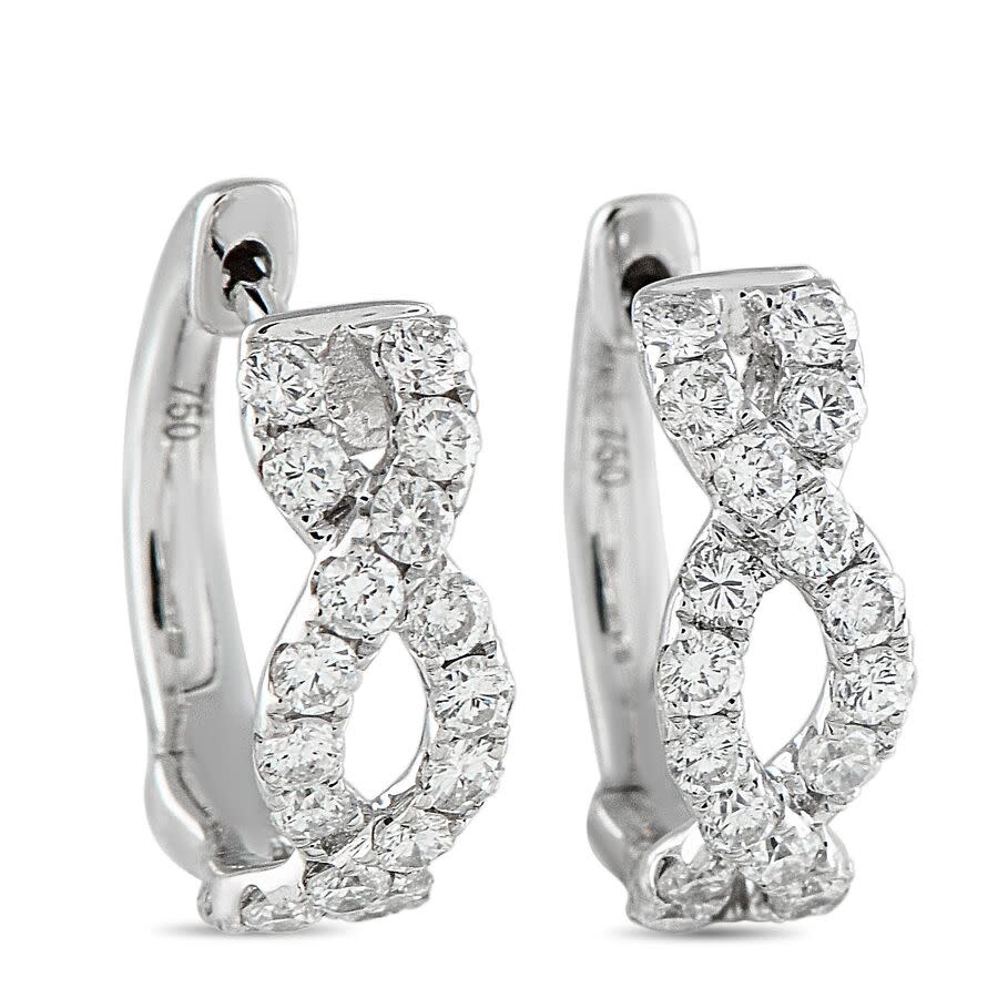 LB Exclusive 18K White Gold 0.67ct Diamond Earrings AER 10961