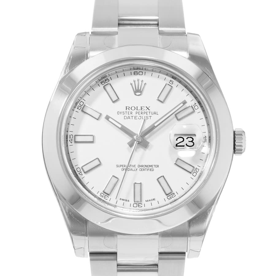 Preowned Rolex Datejust II Automatic Chronometer White Dial Mens Watch 116300 WSO