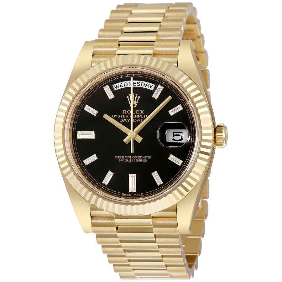 Rolex Oyster Perpetual 18K Yellow Gold Diamond Mens Automatic President Watch 228238BKDP