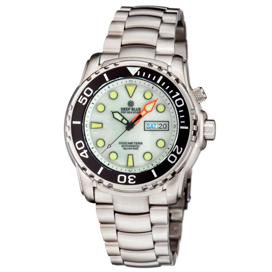 Deep Blue Pro Sea Diver II Automatic Mens Watch PSD1KMOPWHT