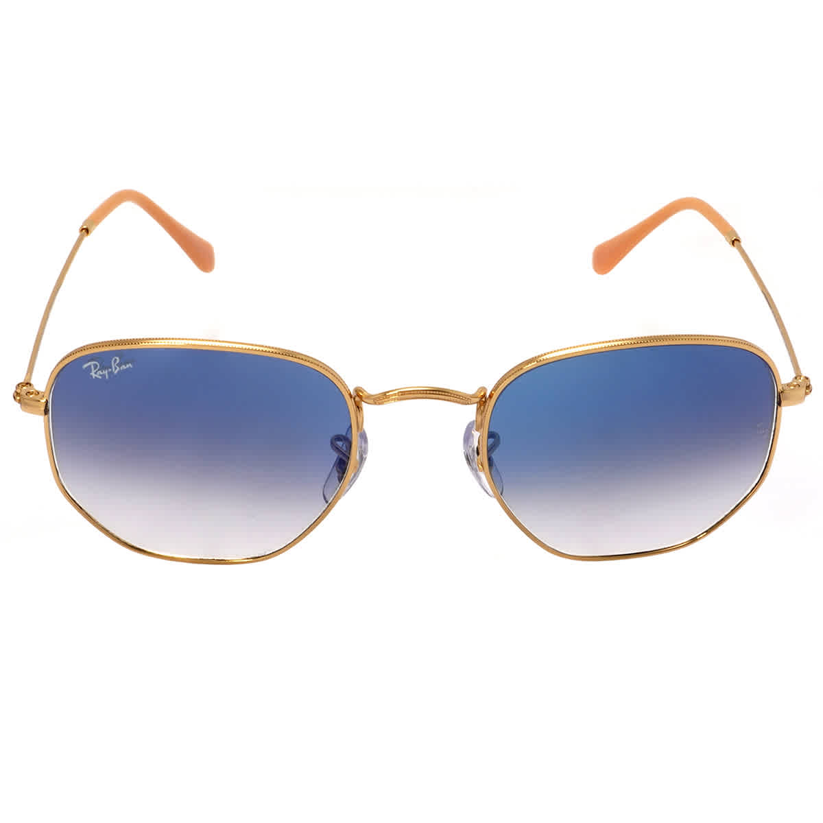 Ray-Ban Unisex Sunglass Hexagonal -  Frame color: Arista Gold, Lens color: Light Blue Gradient
