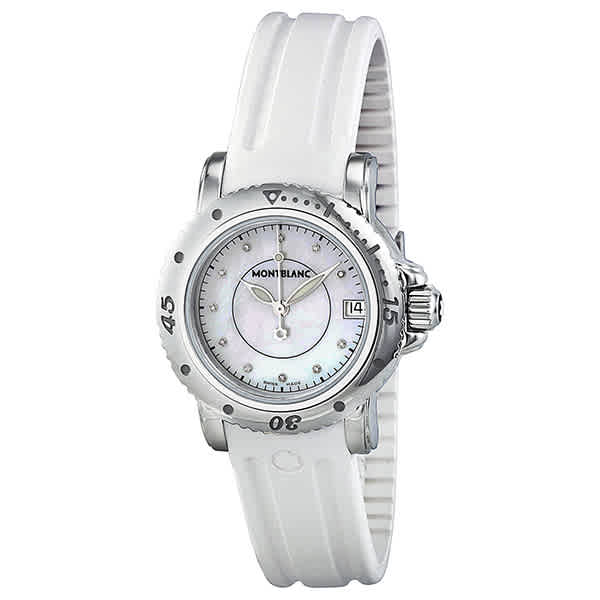 MontBlanc Sport Quartz Diamond White Mother of Pearl Dial Ladies Watch 103893