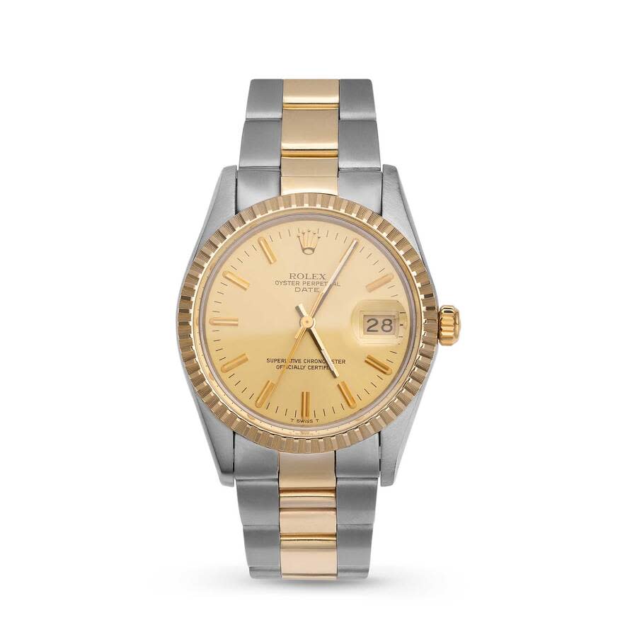 Preowned Rolex Date Automatic Chronometer Champagne Dial Unisex Watch 15053 CSO