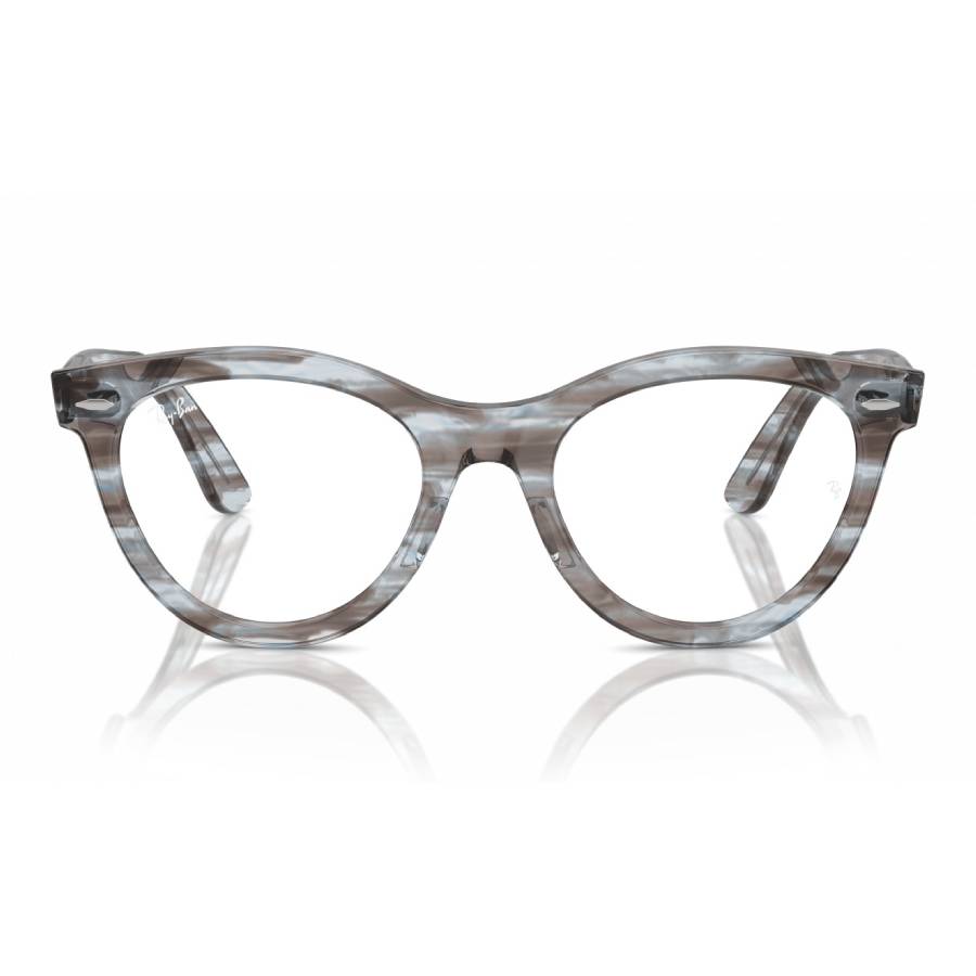 Ray-Ban Wayfarer Way Optics Eyeglasses Striped Transparent Blue Frame Clear Lenses Polarized 54-21