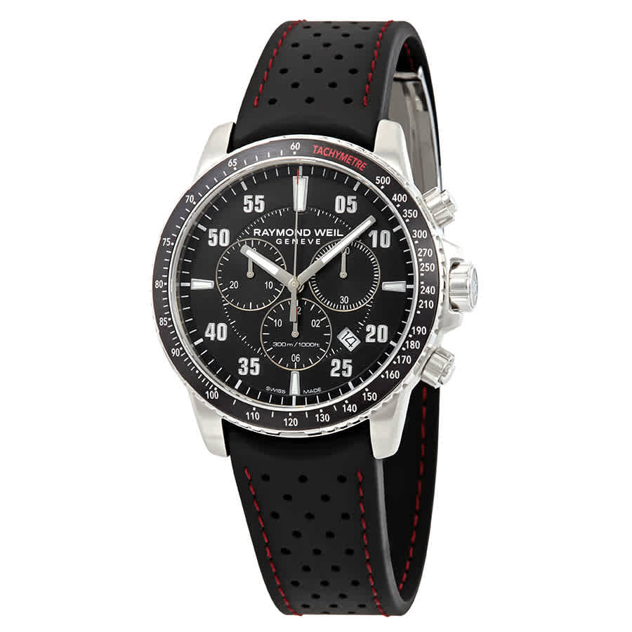 raymond weil tango chronograph black dial men's watch