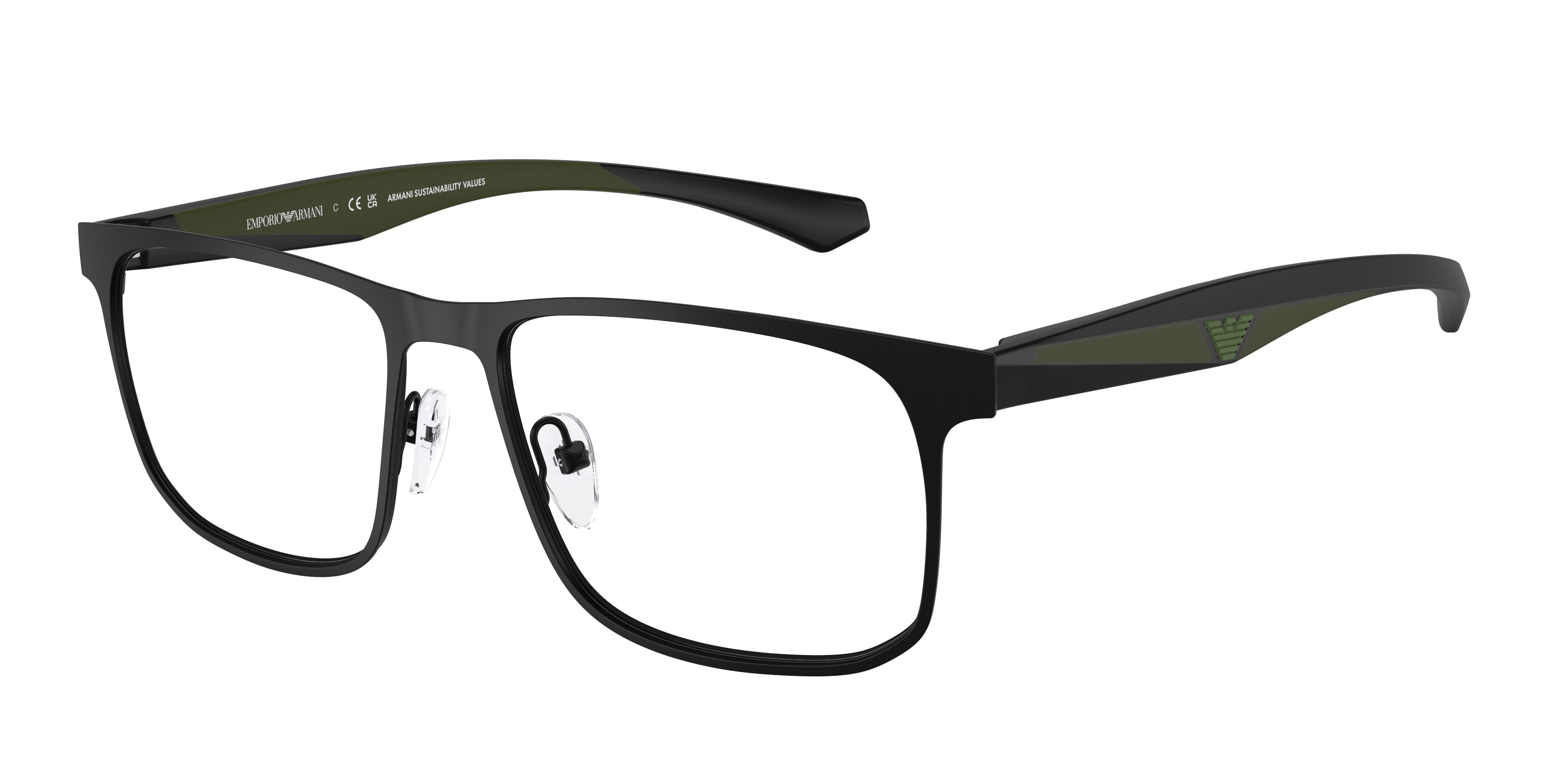 Emporio Armani Demo Square Mens Eyeglasses EA1163 3001 55 80$