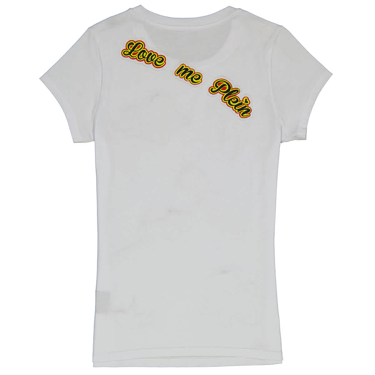 Philipp Plein White Multi Only Kiss Round Neck Cotton Jersey T