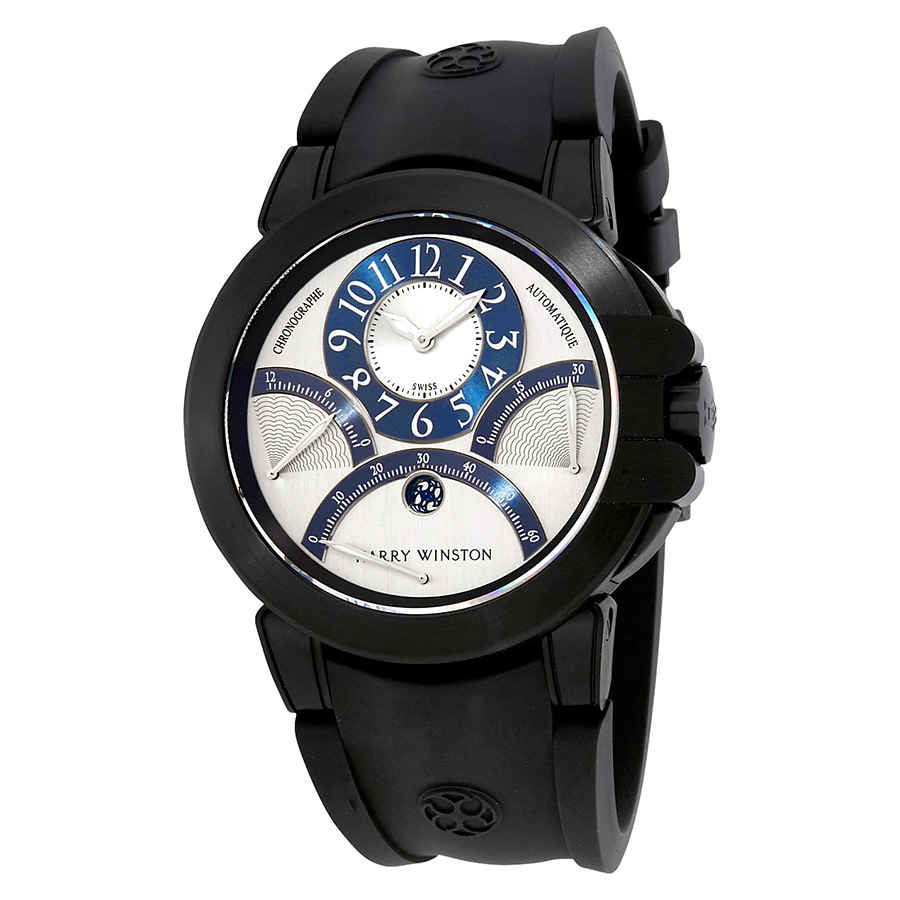 Harry Winston Ocean Triple Retrograde Chronograph Automatic Silver Dial Mens Watch OCEACT44ZZ005