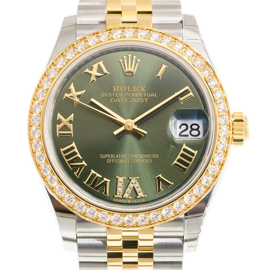 Rolex Datejust 31 Green Diamond Dial Ladies Steel and 18kt Yellow Gold Jubilee Watch 278383GNRDJ