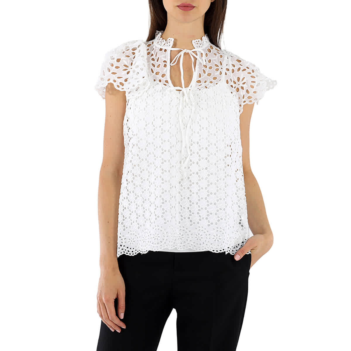 Polo Ralph Lauren White Broderie Anglaise Blouse eBay