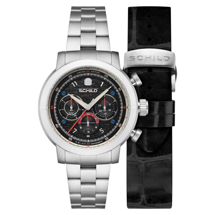 Schild Heinrich GMT Quartz Black Dial Mens Watch SC-1005-44