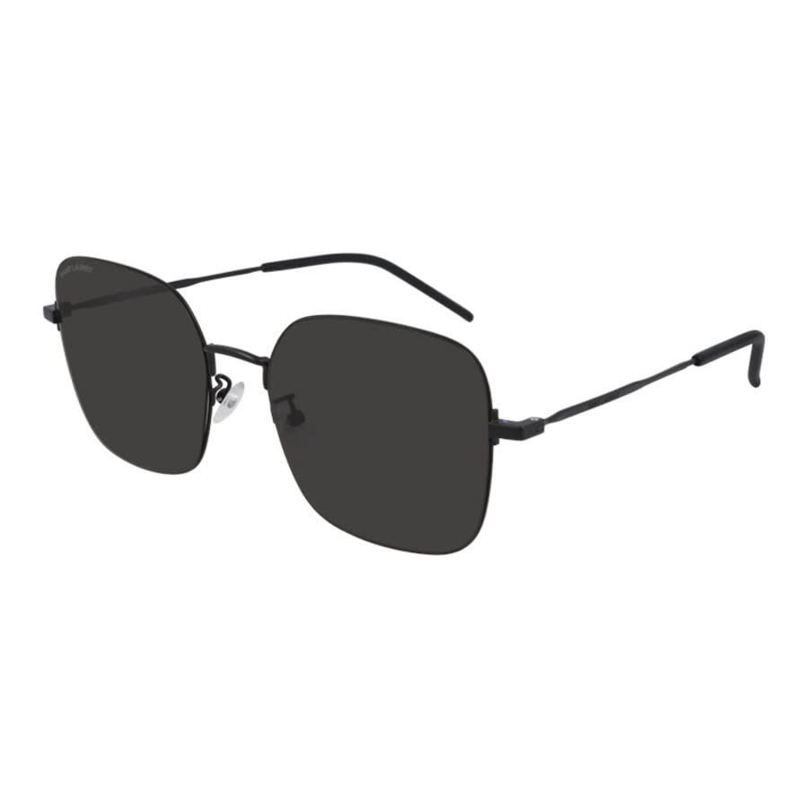Saint Laurent Ladies Black Square Sunglasses SL410WIRE 002
