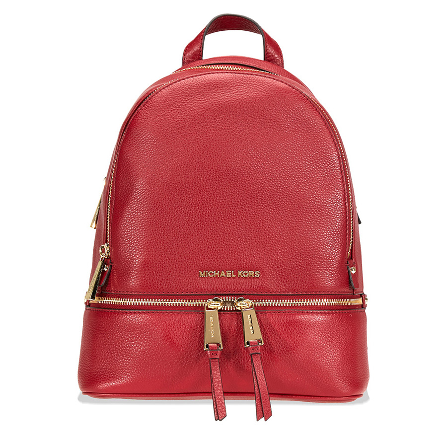 Michael Kors Rhea Medium Leather Backpack - Maroon 30S5GEZB1L-550 ...