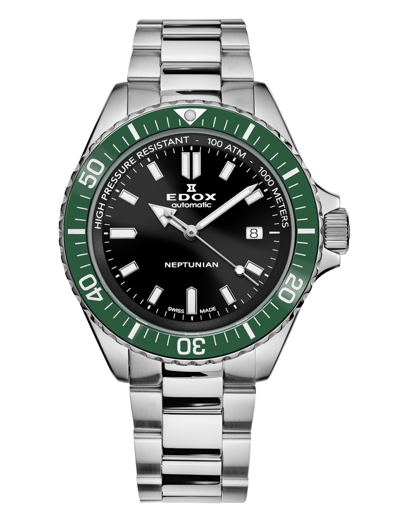 Edox Neptunian Automatic Black Dial Mens Watch 80120 3VM NIN 724$