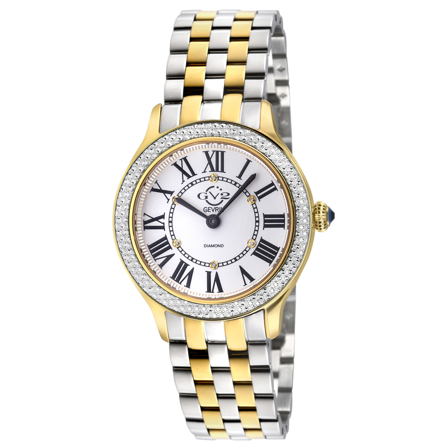 GV2 by Gevril Milan Quartz Diamond White Dial Ladies Watch 12163B 592$