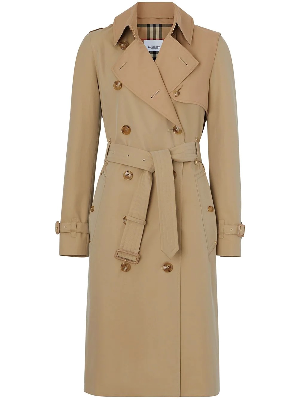 Burberry Herne Double-breasted Two-tone Cotton Gabardine Trench Coat In ...