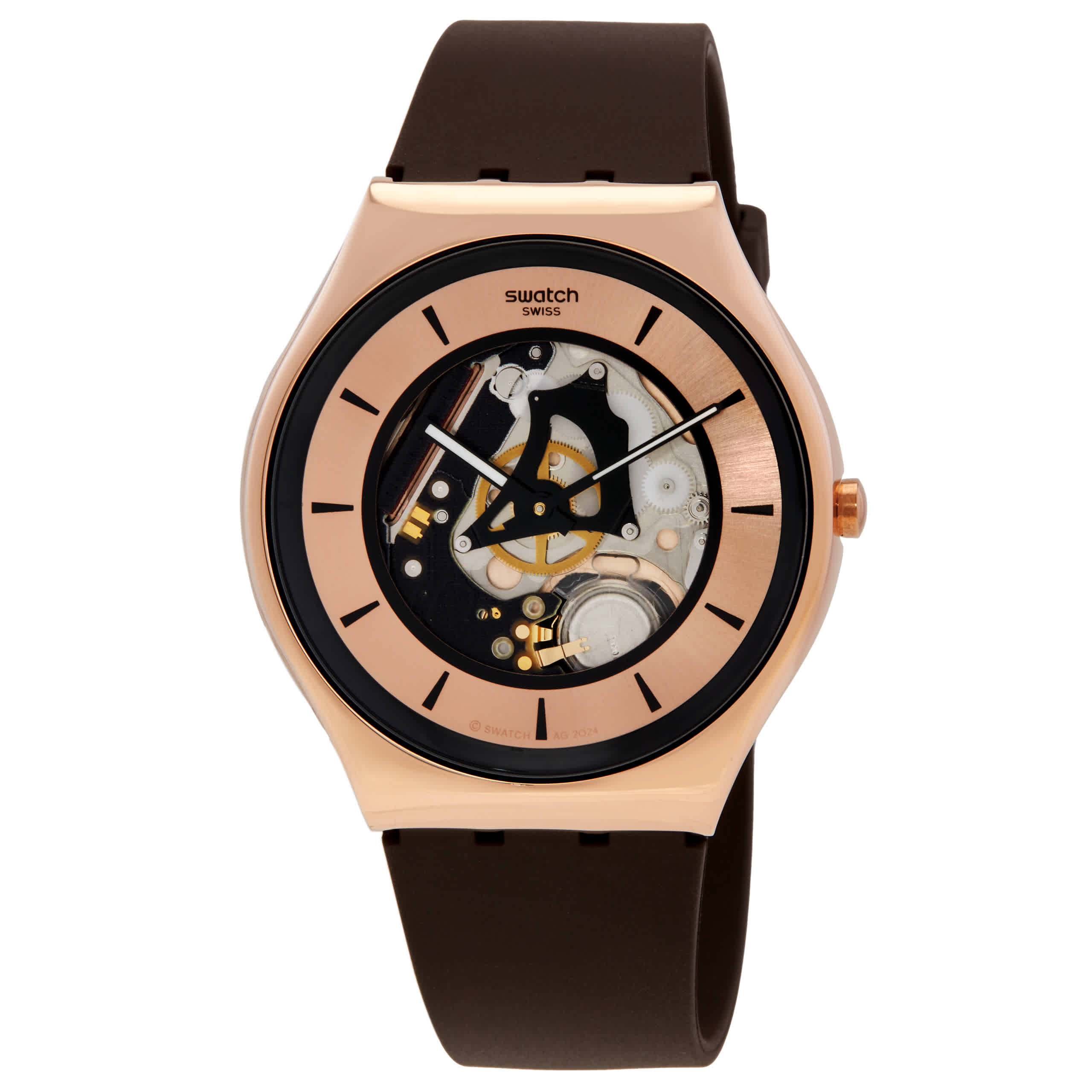 Swatch Copper Flame Quartz Rose Gold Dial Watch SS07G107