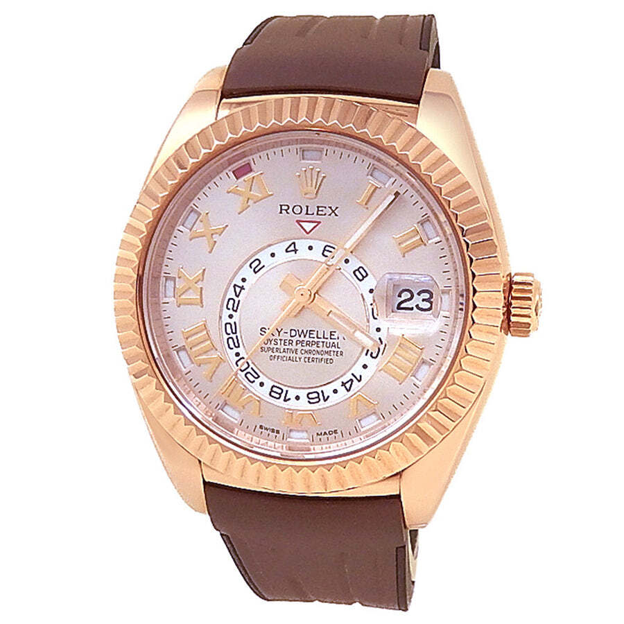 Preowned Rolex SkyDweller GMT Automatic Chronometer Silver Dial Mens Watch 326135 SRR