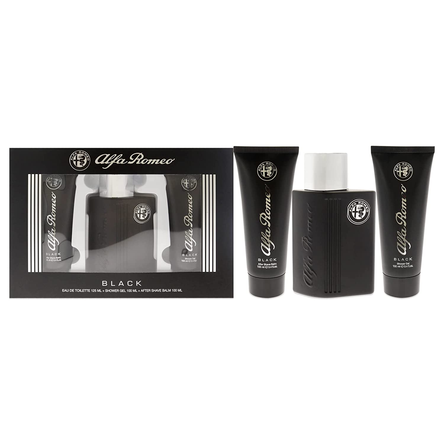 Alfa Romeo Mens Black Gift Set Fragrances 810876032599