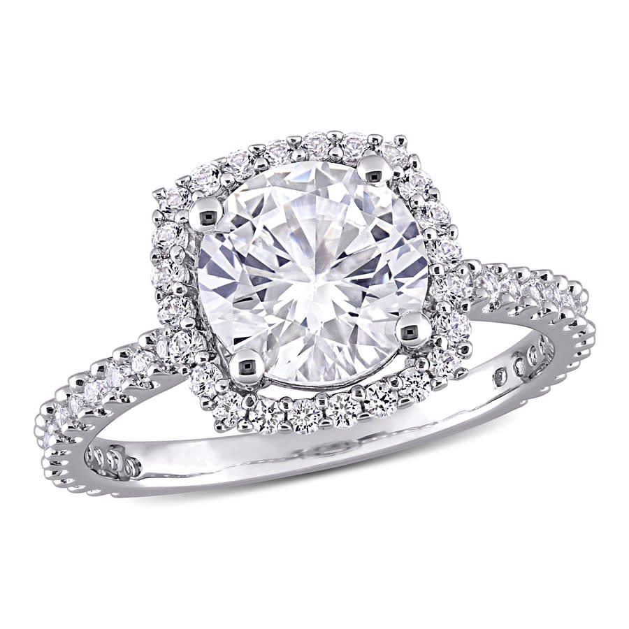 AMOUR 2 78 CT TGW Created White Sapphire Halo Ring In Sterling Silver 54$