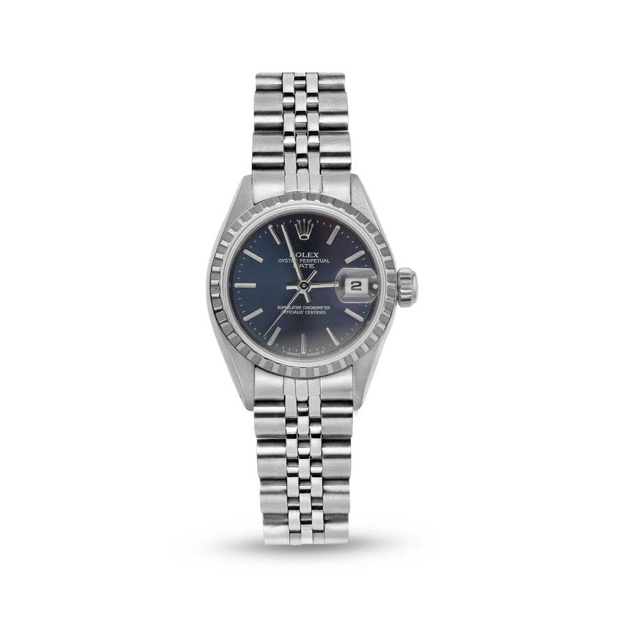 Preowned Rolex Date Automatic Chronometer Blue Dial Ladies Watch 69240 BLSJ