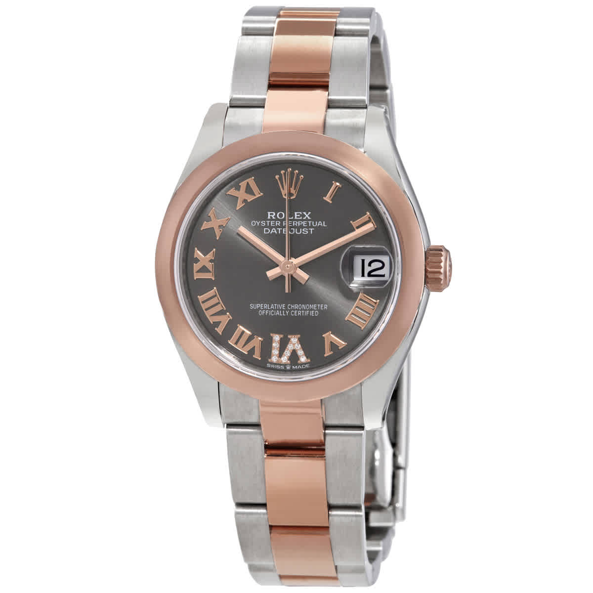 Rolex Datejust 31 Dark Rhodium Dial Automatic Ladies Steel and 18kt Everose Gold Oyster Watch 278241DRRDO