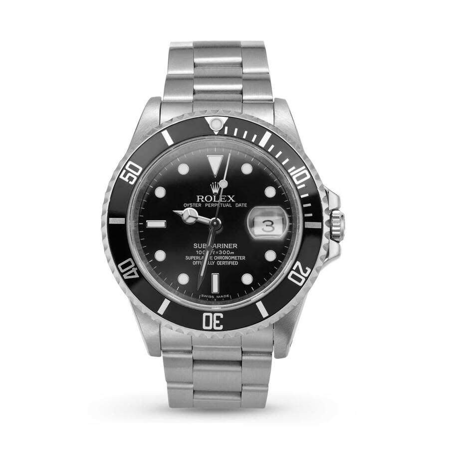 Preowned Rolex Submariner Date Automatic Chronometer Black Dial Mens Watch 16610T