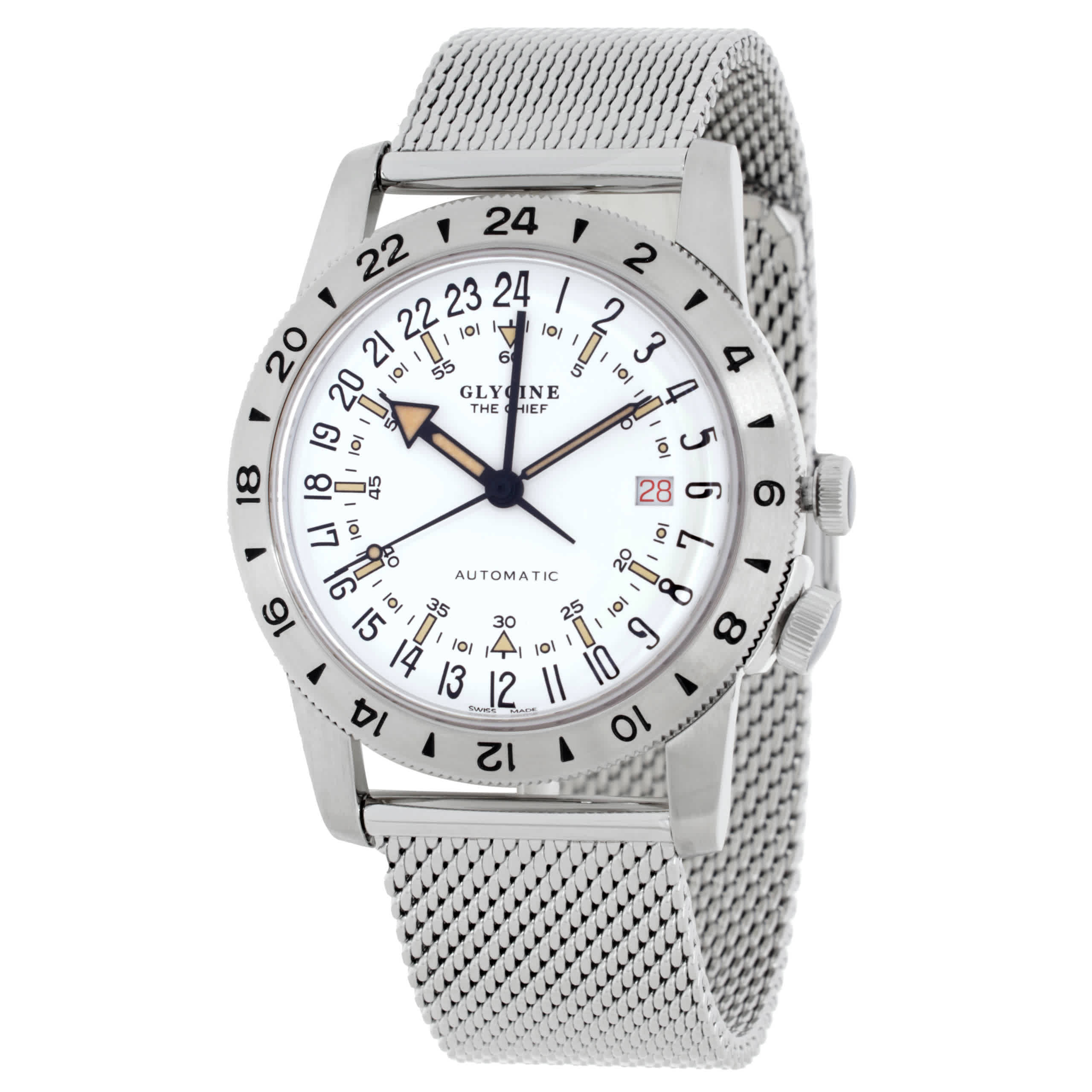 Glycine Airman Vintage The Chief Automatic White Dial Unisex Watch GL0466 670$