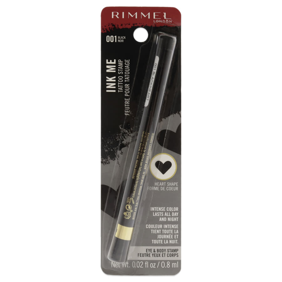 Rimmel London Ladies Ink Me Tatto Stamp Eyes And Body 0.02 Oz 001 Black Heart Shape Makeup 3614225479380