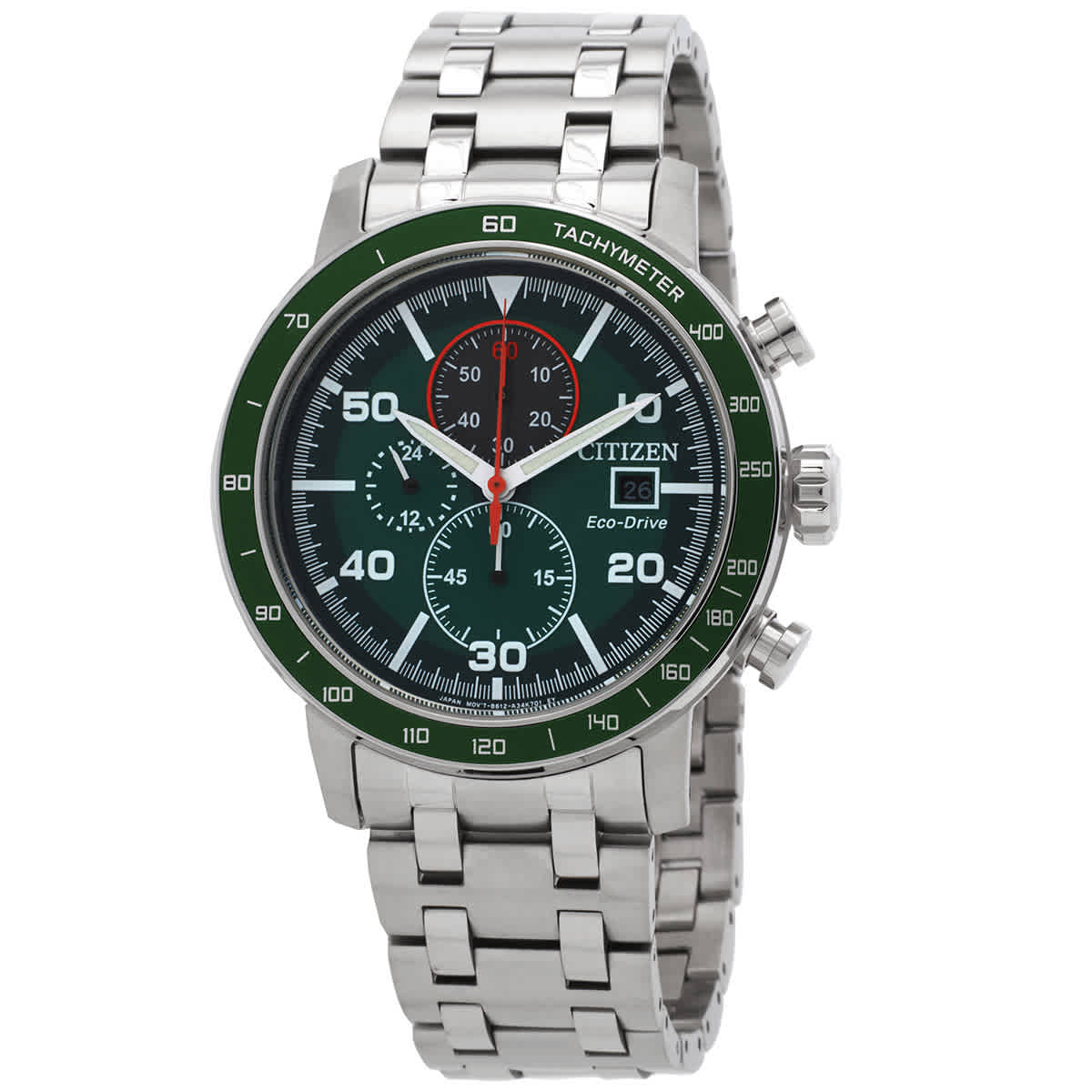 Citizen Brycen Chronograph Eco-Drive Green Dial Mens Watch CA0851-56X 229$