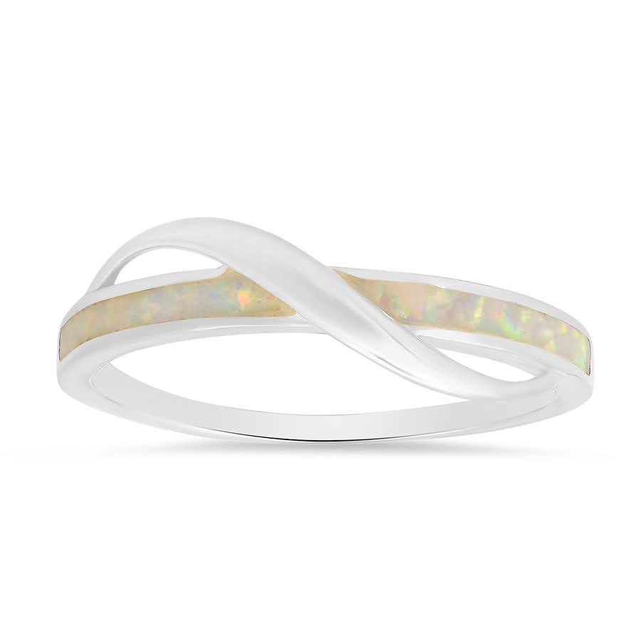 Kylie Harper Sterling Silver Opal Wave Ring