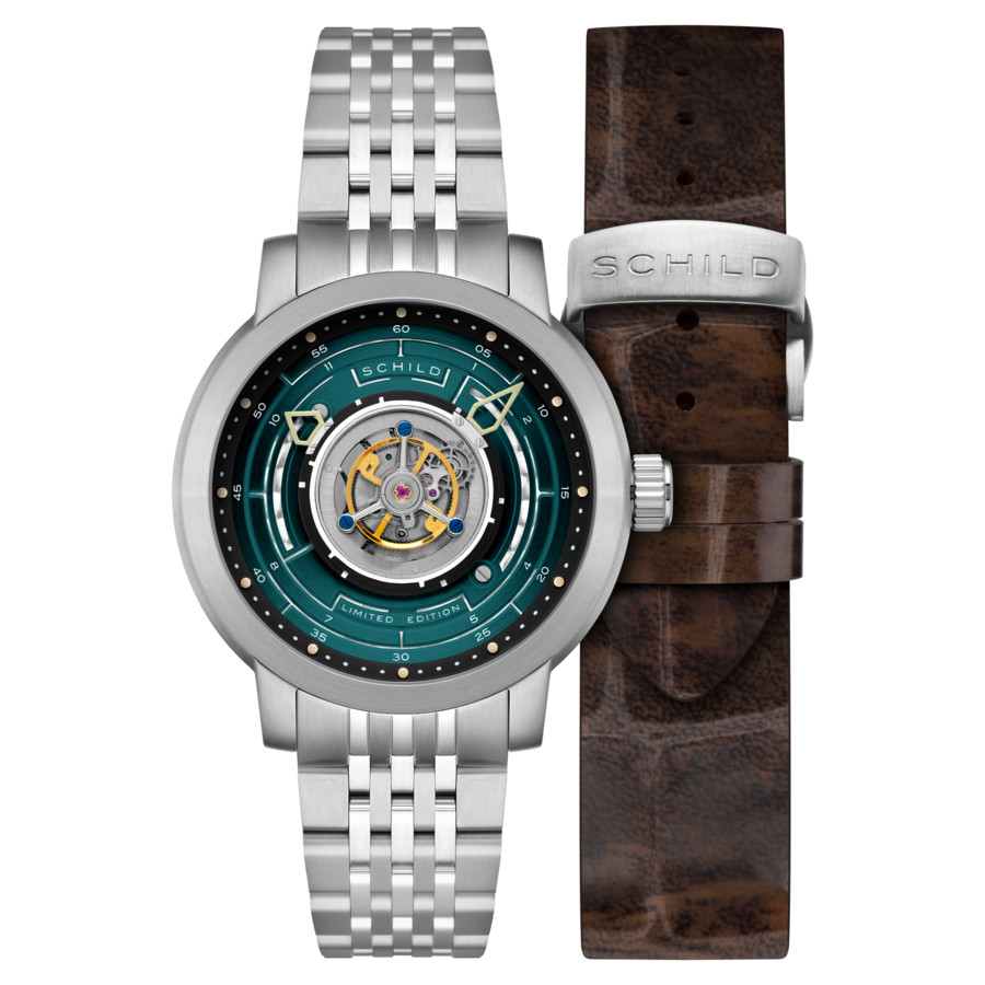 Schild Heinrich Cyclone Tourbillon Automatic Green Dial Mens Watch SC-1011-66 1699$