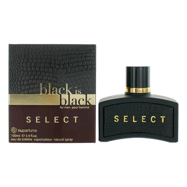 Nu Parfums Mens Black Is Black Select EDT 3.4 oz Fragrances 875990001043