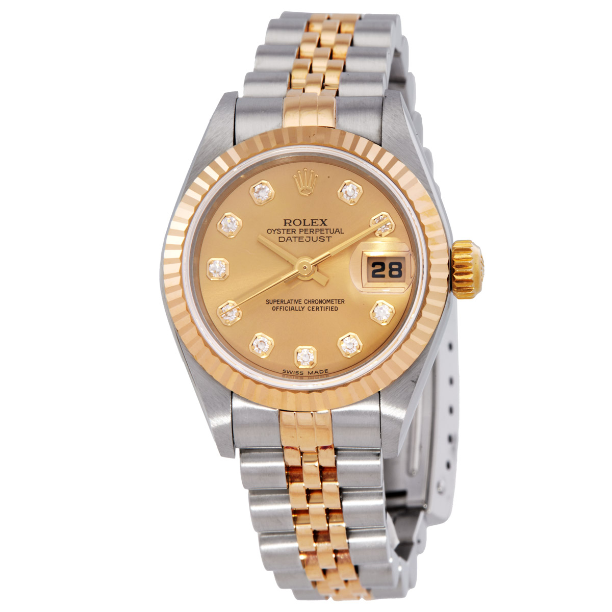 Preowned Rolex Datejust Automatic Chronometer Diamond Champagne Dial Ladies Watch 79173CSJ