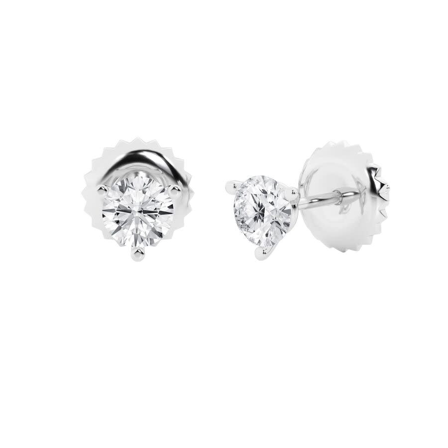 Brilliant Diamond 14K White Gold IGI Certified 150 Carat Round Cut Lab Grown Diamond Stud Earrings VS Clarity E-F ColorScrew Back 448$