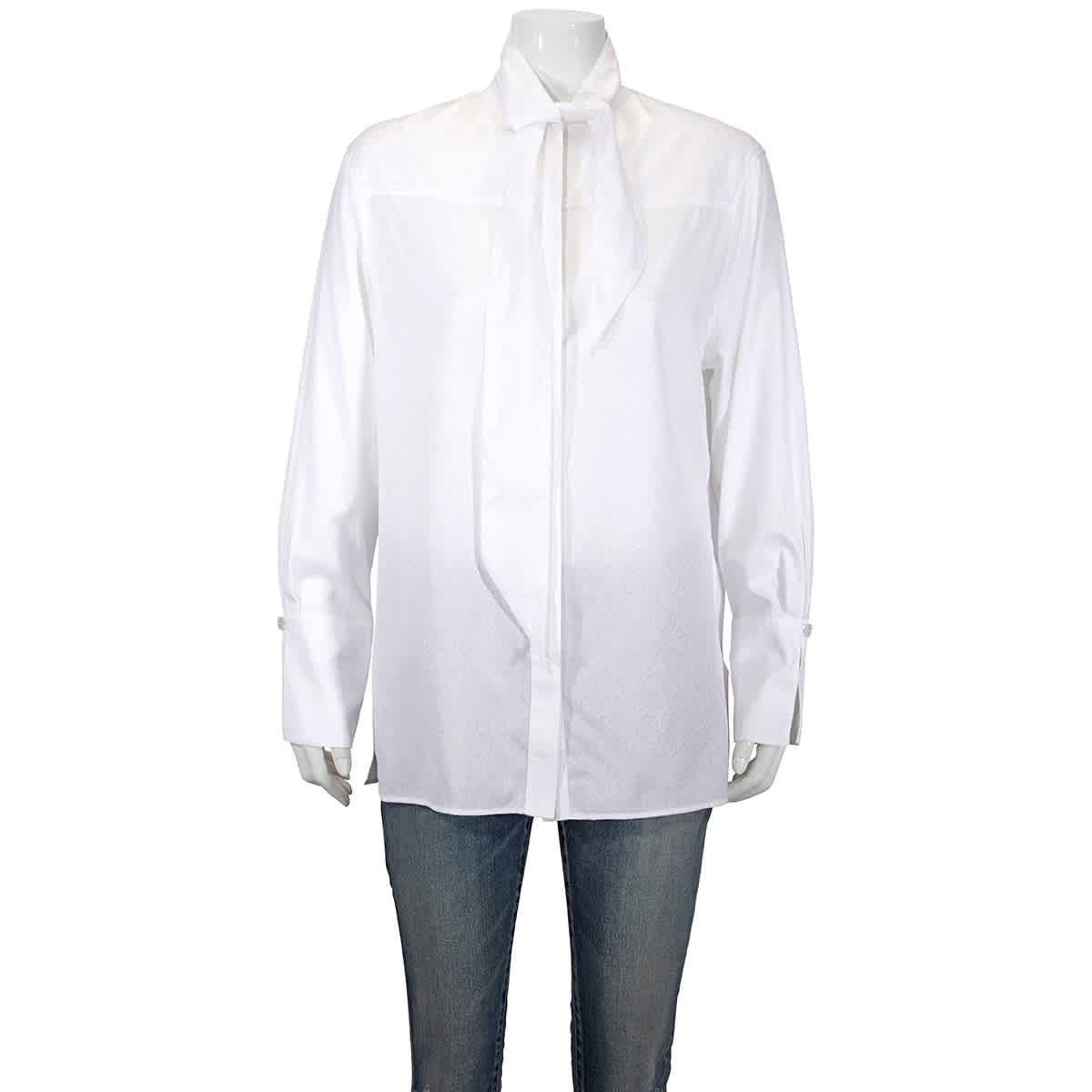 Burberry Ladies White Pussy Bow Blouse | ModeSens