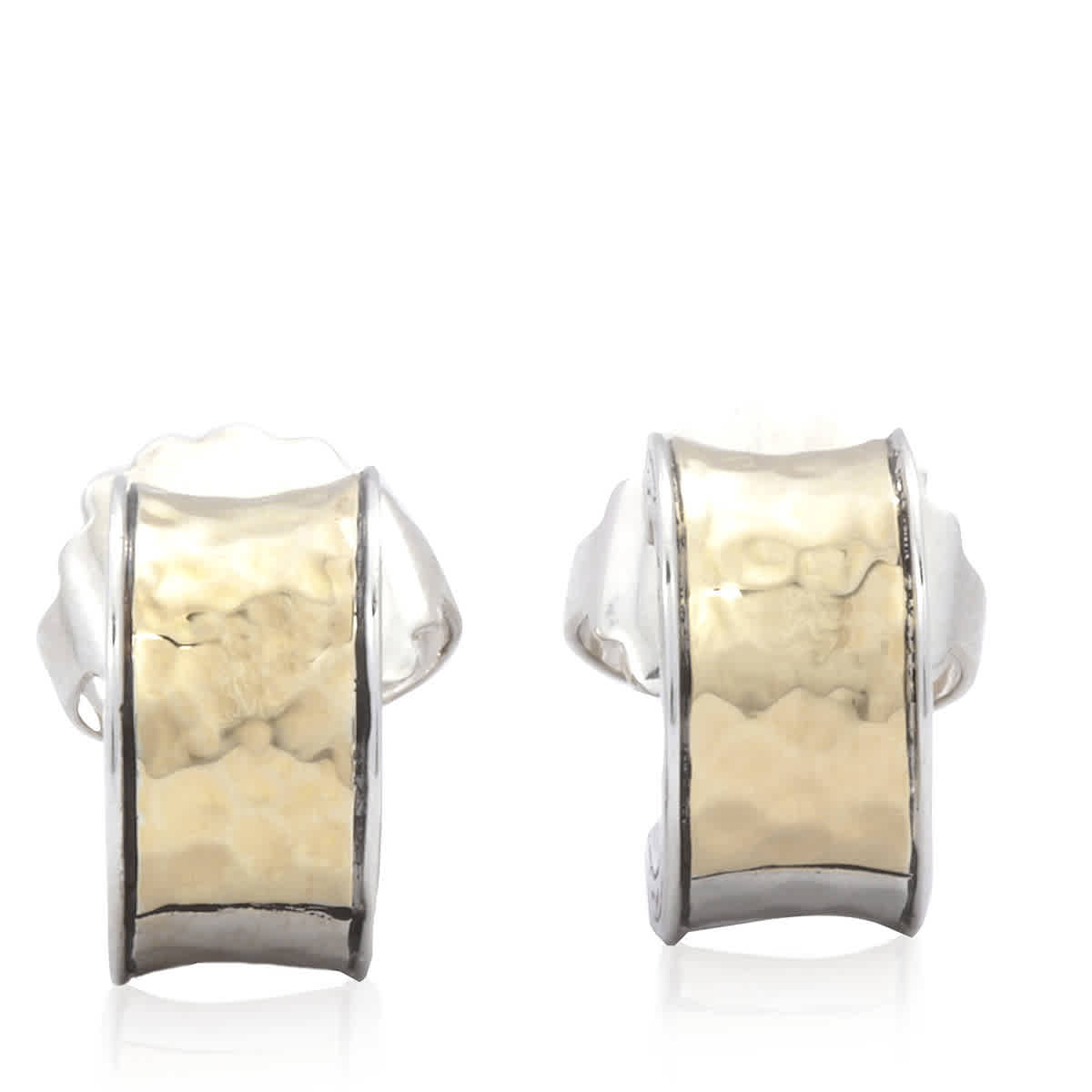 John Hardy Hoop Earrings Classic Chain 18K Yellow Gold Sterling Silver with Diamond Hoop Earrings - EZ900721 925$
