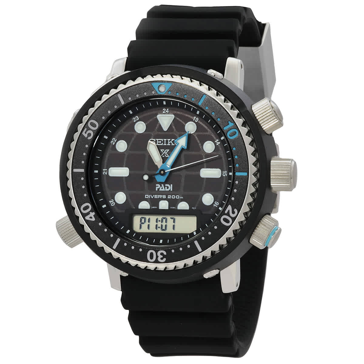 Seiko Padi Prospex Analog-Digital Black Dial Mens Watch SNJ035 445$