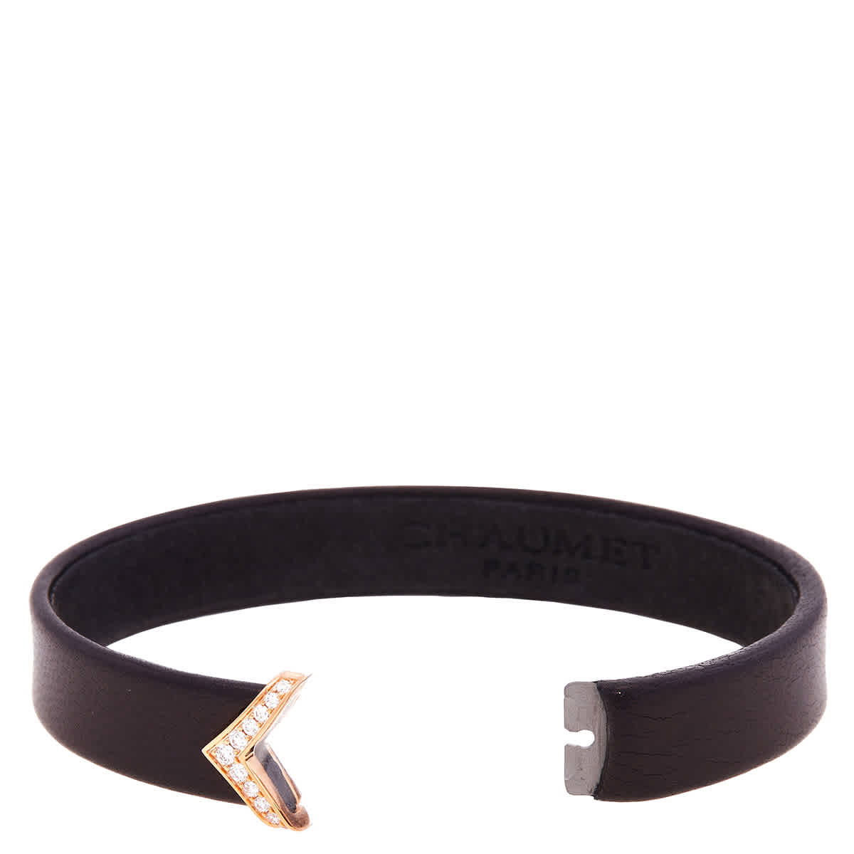 Chaumet Jeux de Liens Black Leather Bracelet Size 150 369$
