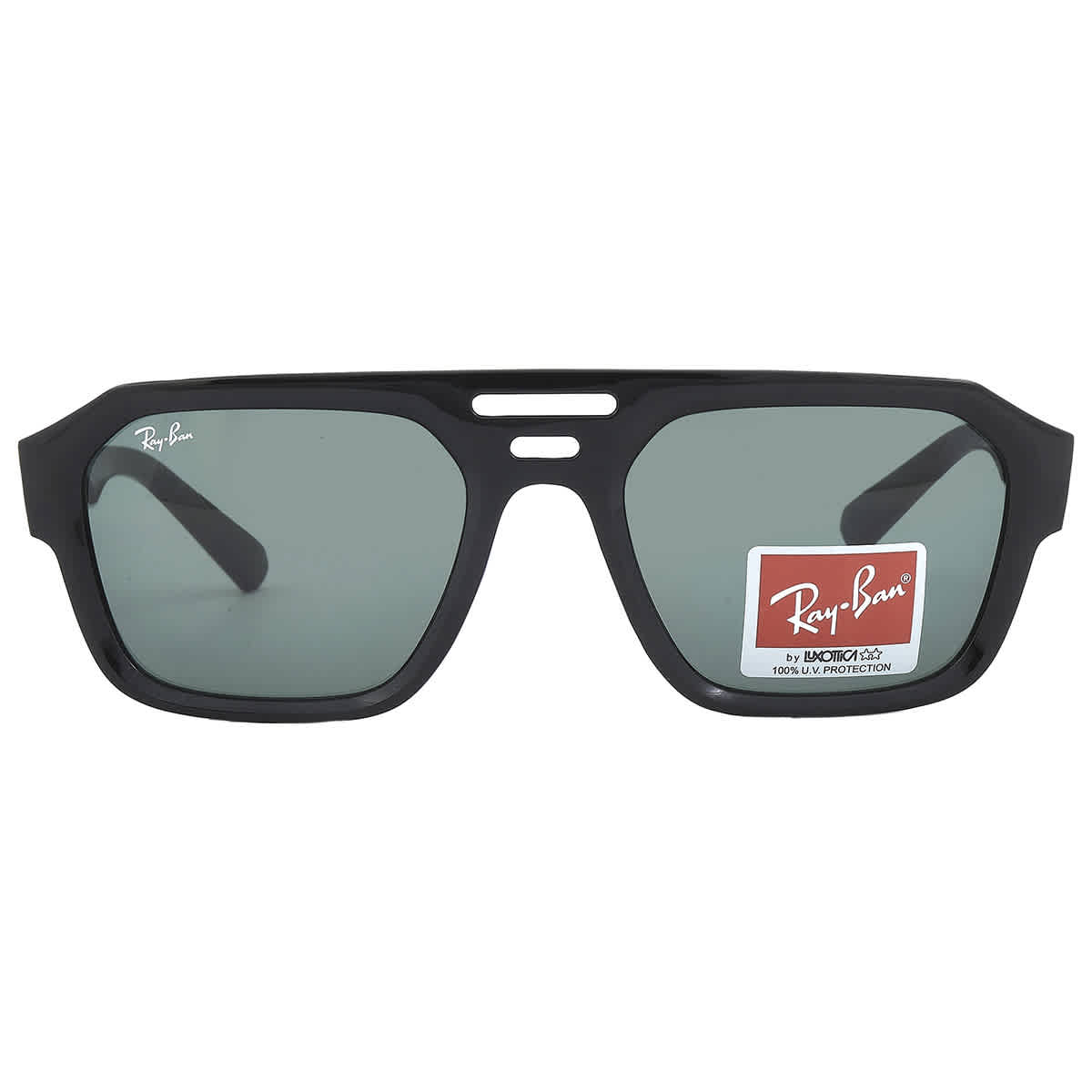 Ray-Ban Corrigan Bio-Based RB4397 Sunglasses - Polished Black/Dark Green Classic - Medium