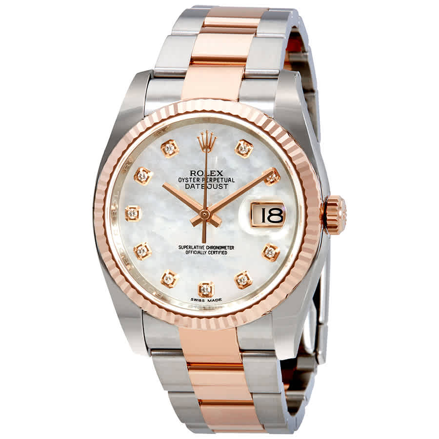 Rolex Oyster Perpetual Datejust Mother of Pearl Diamond Mens Watch 116231MDO