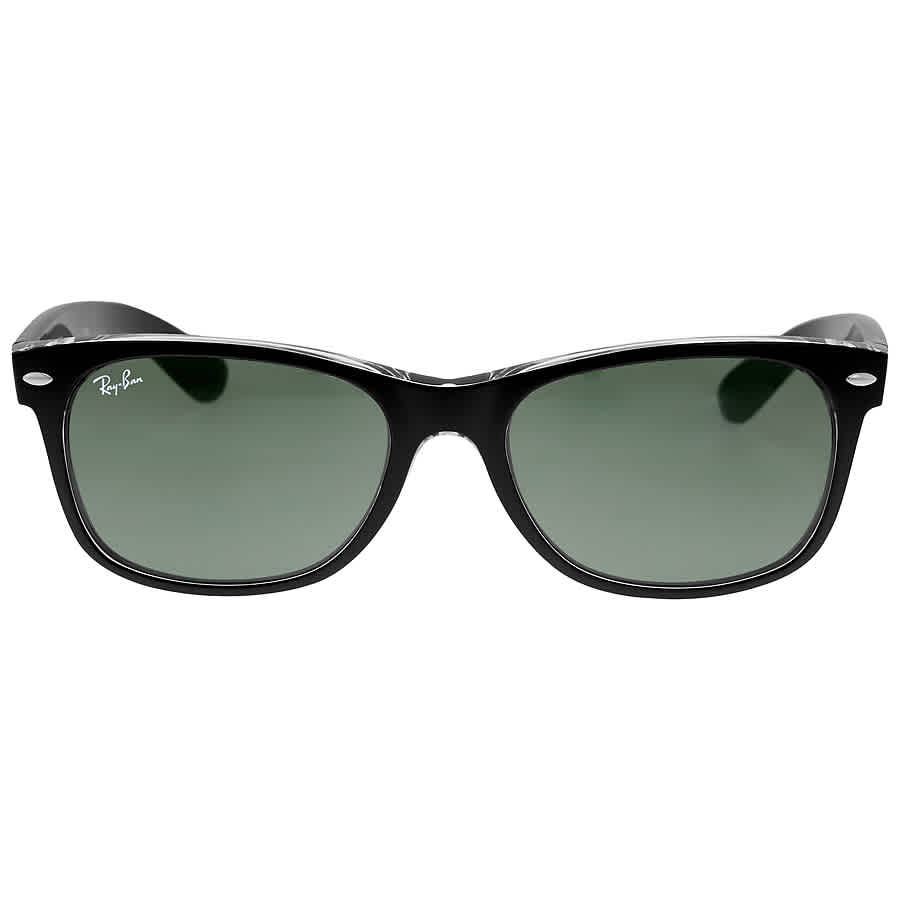Ray-Ban Unisex Sunglass New Wayfarer Color Mix -  Frame color: Black On Transparent, Lens color: G-15 Green