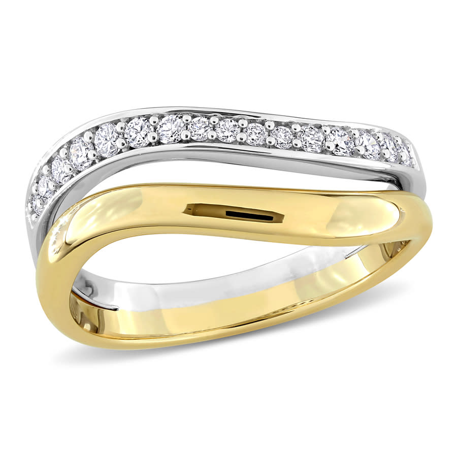Created Forever 1/4CT TW Lab-Grown Diamond Swirl Ring in 14k Two-Tone Gold