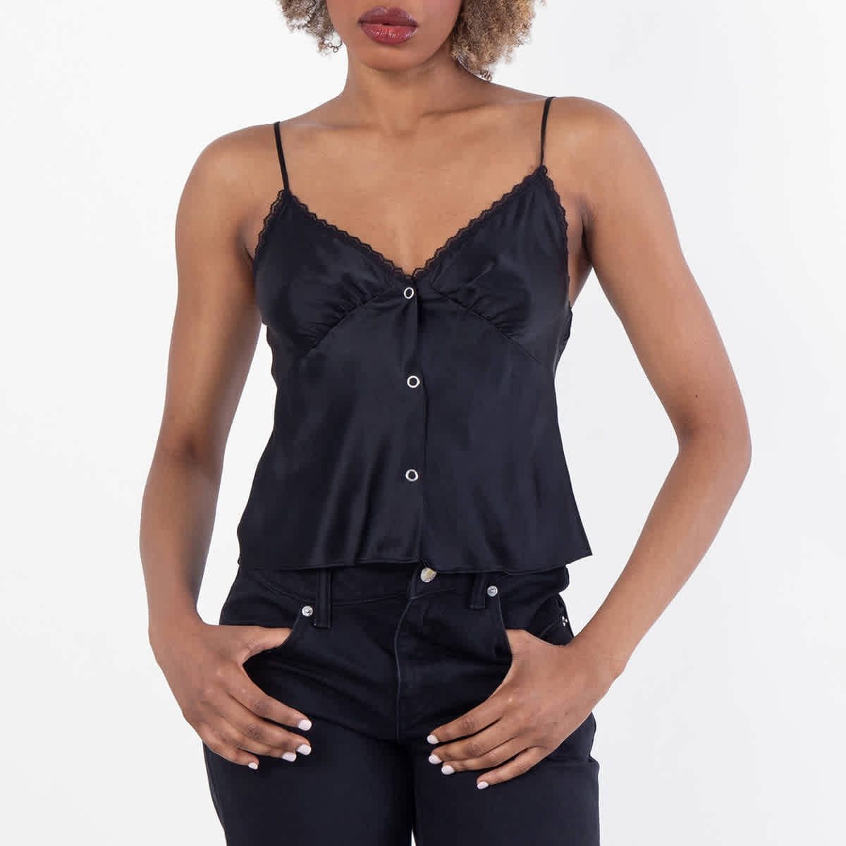 alexander wang ブラタンクトップ Alexander Wang Snap Front Lace Tank Top | eBay